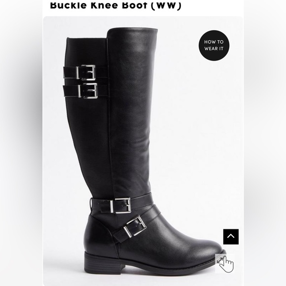 Torrid- Wide Calf Black Knee Boots - 11ww - Picture 2 of 5